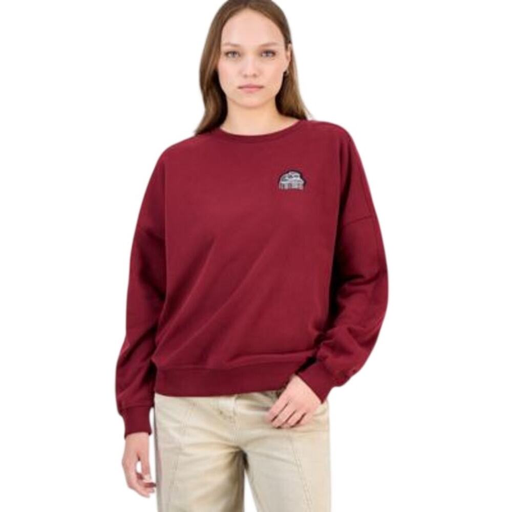 HUGO BOSS Orange Women's Cowboy Hat Graphic Sweater in Dark Red